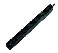 LogiLink LPS231B - Regleta de 6 enchufes (enchufe europeo, CEE 7/16, con protección infantil), color negro