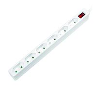 LogiLink LPS232 - Regleta de 6 enchufes (enchufe europeo, CEE 7/16, con interruptor de encendido/apagado con protección para niños), color blanco