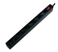 LogiLink LPS232B - Regleta de 6 enchufes (enchufe europeo, CEE 7/16, con interruptor de encendido/apagado con protección para niños), color negro