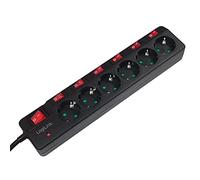 LogiLink LPS233 base múltiple Interior 1,5 m 6 salidas AC Negro - Bases múltiples (Interior, 1,5 m, 6 salidas AC, Tipo C (Europlug), Tipo C, IP20)