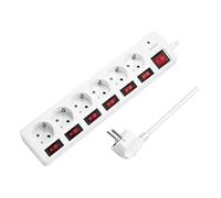 LogiLink LPS250 - Regleta de 6 enchufes (protección de Contacto), Color Blanco