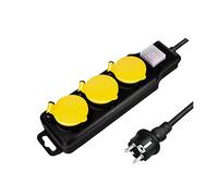 LogiLink LPS253 - Regleta para Exteriores, 3 enchufes (3 x CEE 7/3) con protección IP 44 e Interruptor de Encendido/Apagado, Exterior