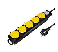 LogiLink Regleta para exteriores LPS255 – 5 enchufes CEE 7/3, IP44, interruptor de encendido/apagado