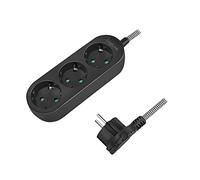 LogiLink LPS261 - Regleta de 3 enchufes CEE 7/3, con práctico Mango Plegable y Cable Textil, 1,5 m