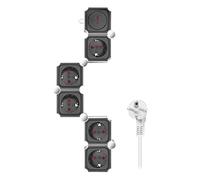 LogiLink LPS277 - Regleta de 5 enchufes, 5 enchufes con protección de Contacto (CEE 7/3) e Interruptor de Encendido y Apagado, Flexible, 1,5 m