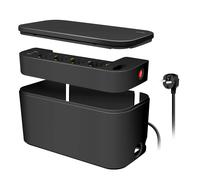LogiLink Caja de cables LPS282U - 5 enchufes, 3 puertos USB - Negro
