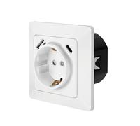 Logilink pa0253 toma de corriente cee 7/3 + usb blanco