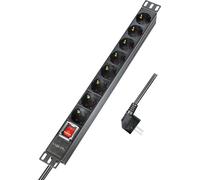 LogiLink PDU8C01 19" Rack Regleta 8 Salidas con Interruptor Negra