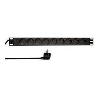 LogiLink Regleta PDU9C03 limitador de tensión 9 salidas AC Tipo F 230 V 2 m Negro