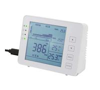 LogiLink SC0115 - Medidor de CO2/semáforo (Rango de concentración de CO2 de 5000 ppm) con semáforo y Alarma para una Mejor Calidad del Aire, indicador de Temperatura y Humedad, Color Blanco
