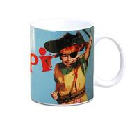 Logoshirt® Pippi Calzaslargas - Pirata I Taza de café de porcelana, 300 ml I Apta para lavavajillas y microondas I En caja de regalo de color I Diseño original con licencia