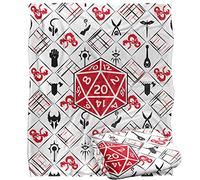 LOGOVISION Dungeons & Dragons D20 Pattern Manta súper Suave con Tacto Sedoso - 152 x 127 cm