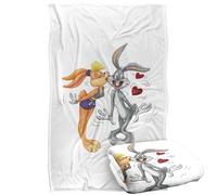 LOGOVISION Looney Tunes Bugs and Lola Kiss Valentine's Day Manta súper Suave con Tacto Sedoso - 91 x 147 cm