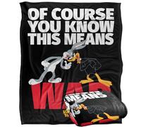 LOGOVISION Looney Tunes Bugs Daffy This Means War Manta súper Suave con Tacto Sedoso - 152 x 127 cm