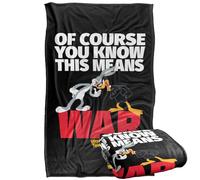 LOGOVISION Looney Tunes Bugs Daffy This Means War Manta súper Suave con Tacto Sedoso - 91 x 147 cm