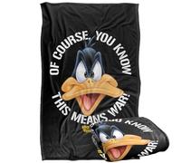 LOGOVISION Looney Tunes Daffy Big Head This Means War Manta súper Suave con Tacto Sedoso - 91 x 147 cm