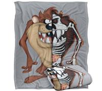 LOGOVISION Looney Tunes Taz Half Skeleton Manta súper Suave con Tacto Sedoso - 152 x 127 cm