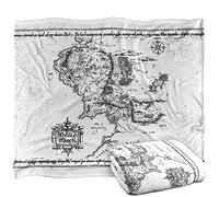 LOGOVISION Lord of The Rings Blanco Middle Earth Map Manta súper Suave con Tacto Sedoso - 152 x 127 cm