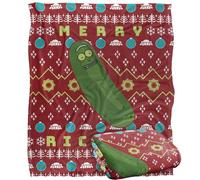 LOGOVISION Rick and Morty Merry Pickle Rickmas Ugly Christmas Sweater Manta súper Suave con Tacto Sedoso - 152 x 127 cm