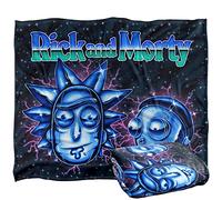 LOGOVISION Rick and Morty Metal Heads Manta súper Suave con Tacto Sedoso - 152 x 127 cm