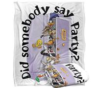 LOGOVISION WB 100Th Looney Tunes Friends Party Manta súper Suave con Tacto Sedoso - 152 x 127 cm