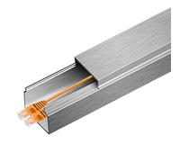 LOHXA Piso Corrector de Cables, Cubierta de Cable de Aleación de Aluminio, Kit de Gestión de Pared para Ocultar Cables con Canal de Riel de 100 Cm, Organizador de Cables Autoadhesivo/Silver/30Mm * 30M