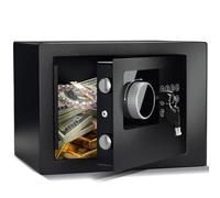 LOIVIYA Caja fuerte electrónica digital para dinero en efectivo, caja de seguridad de 6,6 L de acero de aleación con sistema de alarma inteligente, caja fuerte compacta de alta seguridad para el hogar