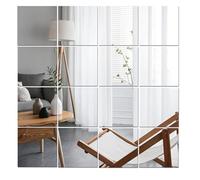 Lokiiz 10/16 Piezas de Adhesivos de Espejos de Acrílico para Paredes, Azulejos de Espejo DIY HD, Espejos de Pared Montados en la Pared, Sin Vidrio, a Prueba de Rompimiento, Adhesivos para Maquillaje