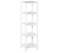 Lola Home Estantería con 5 baldas laminadas de madera MDF blanca de 37x33x140 cm