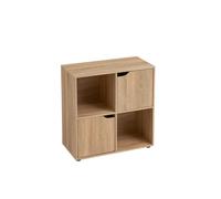 Lola Home Estantería cubo de madera MDF beige de 60x29x61 cm