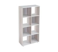 Lola Home Estantería cubo de madera MDF blanca de 60x29x120 cm