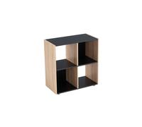 Lola Home Estantería cubo de madera MDF negra y beige de 60x29x62 cm