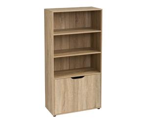 Lola Home Estantería de puerta de madera marrón de 119x29x59 cm