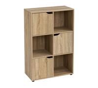 Lola Home Estantería de puerta de madera marrón de 90x29x60 cm