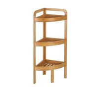 Lola Home Estantería de rincón nórdica marrón de bambú para baño Sol Naciente, 29x29x85 cm (7584)