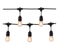 Lola Home Kit de guirnalda jardín negra con 10 casquillos y 10 bombillas led reemplazables transparentes de 7 metros Cottage