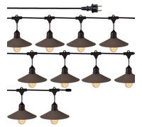 Lola Home Kit de guirnalda jardín negra de 10 casquillos con 10 pantallas y 10 bombillas led reemplazables transparentes de 7 metros Chateau