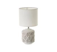 Lola Home Lámpara de mesa grabada con hojas de cerámica blanca y beige de Ø 15x28 cm White