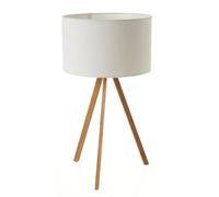 Lola Home Lámpara de mesa trípode de bambú natural de Ø 30x55 cm