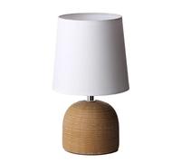 Lola Home Lámpara de mesita de noche de cerámica beige de 16x27 cm