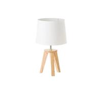Lola Home Lámpara de mesita de noche de madera de roble beige de 33x19x19 cm Beige