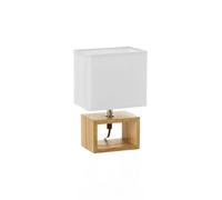 Lola Home Lámpara de mesita de noche de madera marrón de 24x10x15 cm