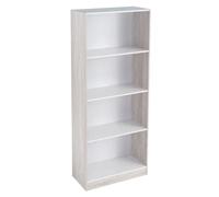 Lola Home Librería de 3 estantes de madera MDF blanca de 60x29x147 cm