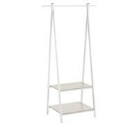 Lola Home Perchero con estante blanco de metal de madera de 150x45x55 cm