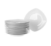 Lola Home Set de 12 platos llanos cuadrados blancos de porcelana de Ø26 cm