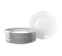Lola Home Set de 12 platos postre blancos de porcelana de Ø 19 cm