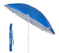 Lola Home Sombrilla de playa de 8 varillas con protección solar UPF +50 de acero y nylon azul, de Ø 200 cm