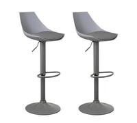 Set de 2 taburetes altos giratorios ajustable en altura con pie de metal Lola Home Gris