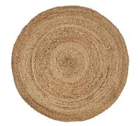 LOLAhome - Alfombra Redonda Trenzada de Yute Natural de 120 cm. Pieza Artesanal, Duradera y Atemporal, Vestir Suelos con Personalidad aportando Calidez y un frescor Natural.