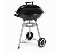LOLAhome Barbacoa de carbón Ahumador Negro, 8 comensales, 45x41x72cm | Tapa Ahumadora, entrada de aire regulable, fácil montaje, con ruedas y fácil guardado. Para exterior jardín